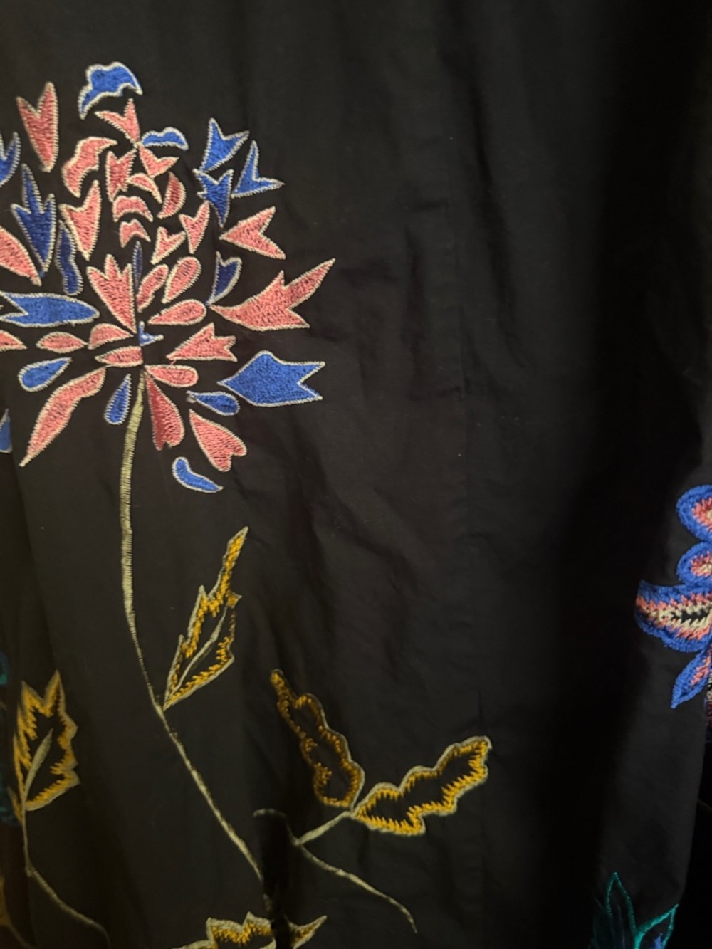 Black Floral Embroidered Sleeveless Dress - Picture 3 of 5